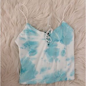 Blue tie dye tank top